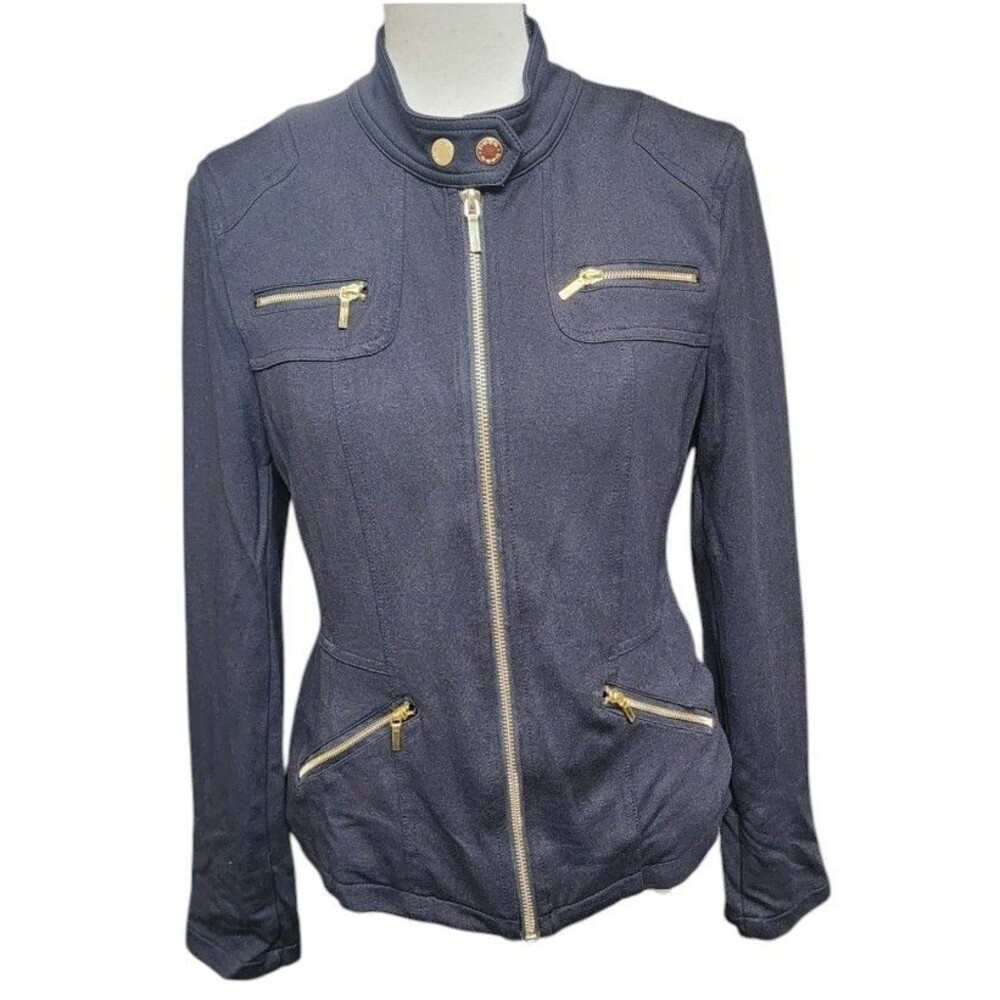 BEBE Zip-Up Moto-Style Jacket Black Size Large City Chic